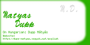 matyas dupp business card